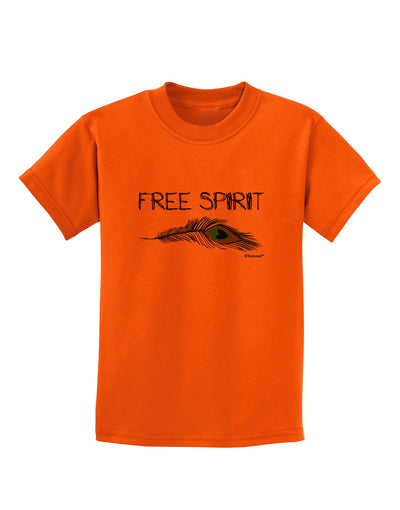 Graphic Feather Design - Free Spirit Childrens T-Shirt by TooLoud-Childrens T-Shirt-TooLoud-Orange-X-Small-Davson Sales