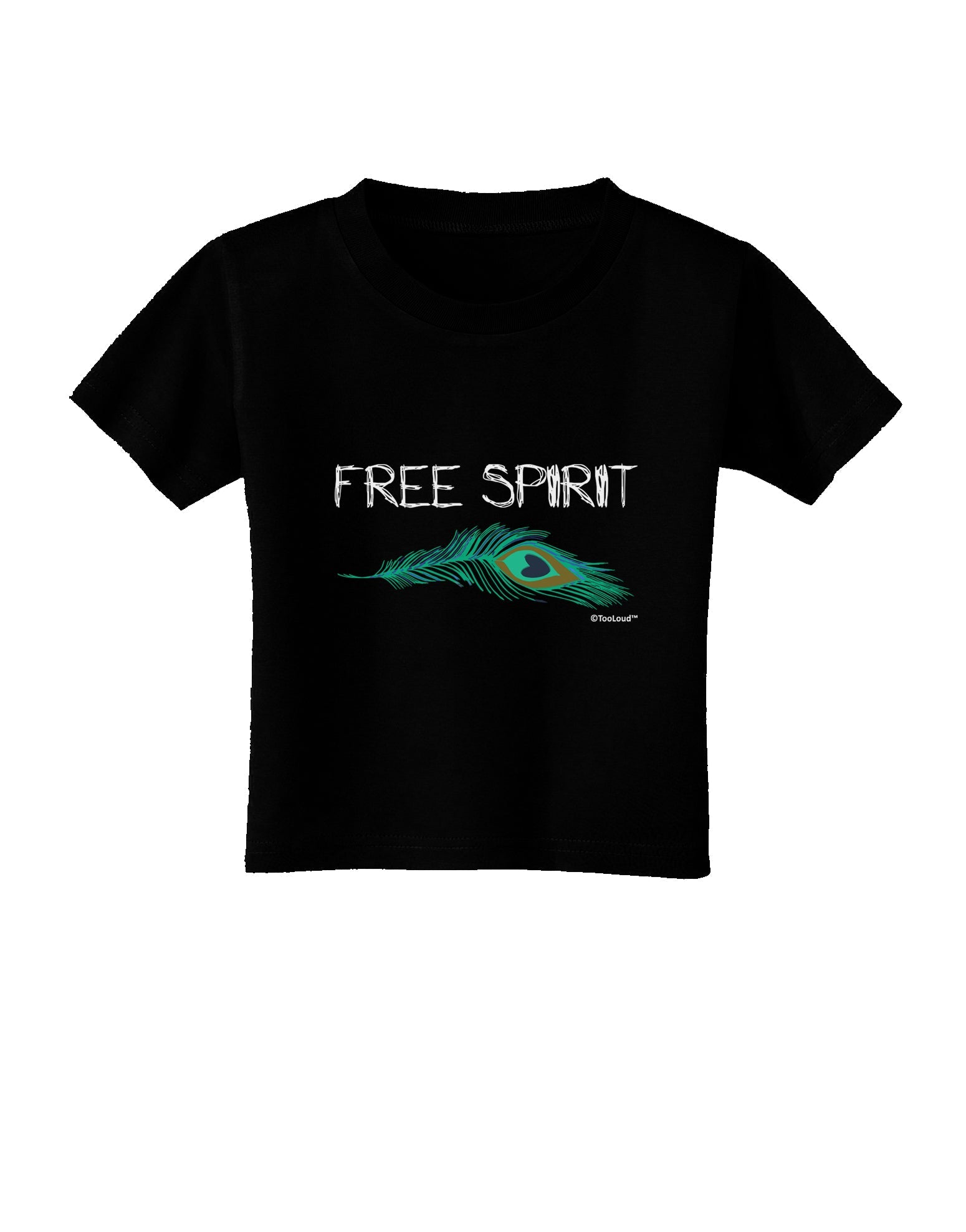 Graphic Feather Design - Free Spirit Toddler T-Shirt Dark by TooLoud-Toddler T-Shirt-TooLoud-Black-2T-Davson Sales
