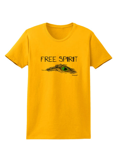 Graphic Feather Design - Free Spirit Womens T-Shirt by TooLoud-Womens T-Shirt-TooLoud-Gold-X-Small-Davson Sales