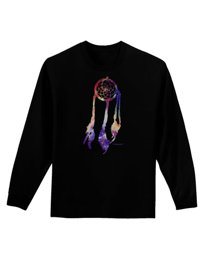 Graphic Feather Design - Galaxy Dreamcatcher Adult Long Sleeve Dark T-Shirt by TooLoud-TooLoud-Black-Small-Davson Sales