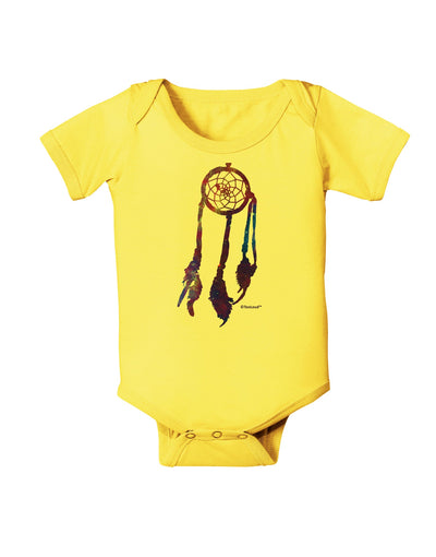 Graphic Feather Design - Galaxy Dreamcatcher Baby Romper Bodysuit by TooLoud-Baby Romper-TooLoud-Yellow-06-Months-Davson Sales