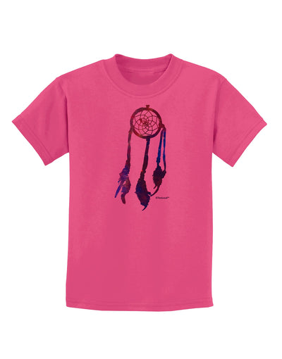 Graphic Feather Design - Galaxy Dreamcatcher Childrens T-Shirt by TooLoud-Childrens T-Shirt-TooLoud-Sangria-X-Small-Davson Sales