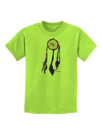 Graphic Feather Design - Galaxy Dreamcatcher Childrens T-Shirt by TooLoud-Childrens T-Shirt-TooLoud-Lime-Green-X-Small-Davson Sales