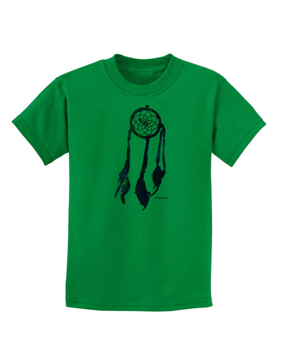 Graphic Feather Design - Galaxy Dreamcatcher Childrens T-Shirt by TooLoud-Childrens T-Shirt-TooLoud-Kelly-Green-X-Small-Davson Sales