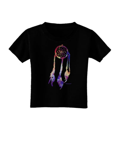 Graphic Feather Design - Galaxy Dreamcatcher Toddler T-Shirt Dark by TooLoud-Toddler T-Shirt-TooLoud-Black-2T-Davson Sales