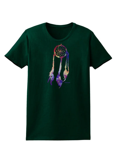 Graphic Feather Design - Galaxy Dreamcatcher Womens Dark T-Shirt by TooLoud-Womens T-Shirt-TooLoud-Forest-Green-Small-Davson Sales