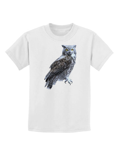 Great Horned Owl Photo Childrens T-Shirt-Childrens T-Shirt-TooLoud-White-X-Small-Davson Sales