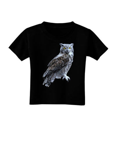 Great Horned Owl Photo Toddler T-Shirt Dark-Toddler T-Shirt-TooLoud-Black-2T-Davson Sales