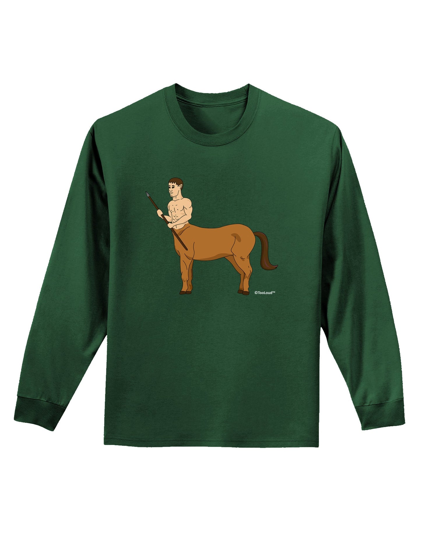 Greek Mythology Centaur Design - Color Adult Long Sleeve Dark T-Shirt by TooLoud-TooLoud-Dark-Green-Small-Davson Sales