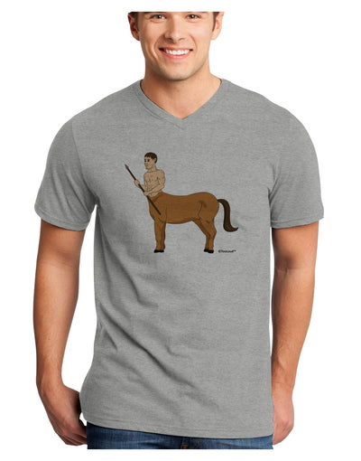 Greek Mythology Centaur Design - Color Adult V-Neck T-shirt by TooLoud-Mens V-Neck T-Shirt-TooLoud-HeatherGray-Small-Davson Sales