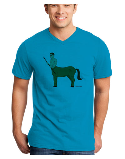 Greek Mythology Centaur Design - Color Adult V-Neck T-shirt by TooLoud-Mens V-Neck T-Shirt-TooLoud-Turquoise-Small-Davson Sales