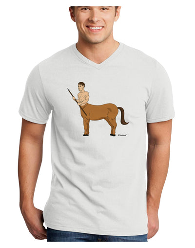 Greek Mythology Centaur Design - Color Adult V-Neck T-shirt by TooLoud-Mens V-Neck T-Shirt-TooLoud-White-Small-Davson Sales