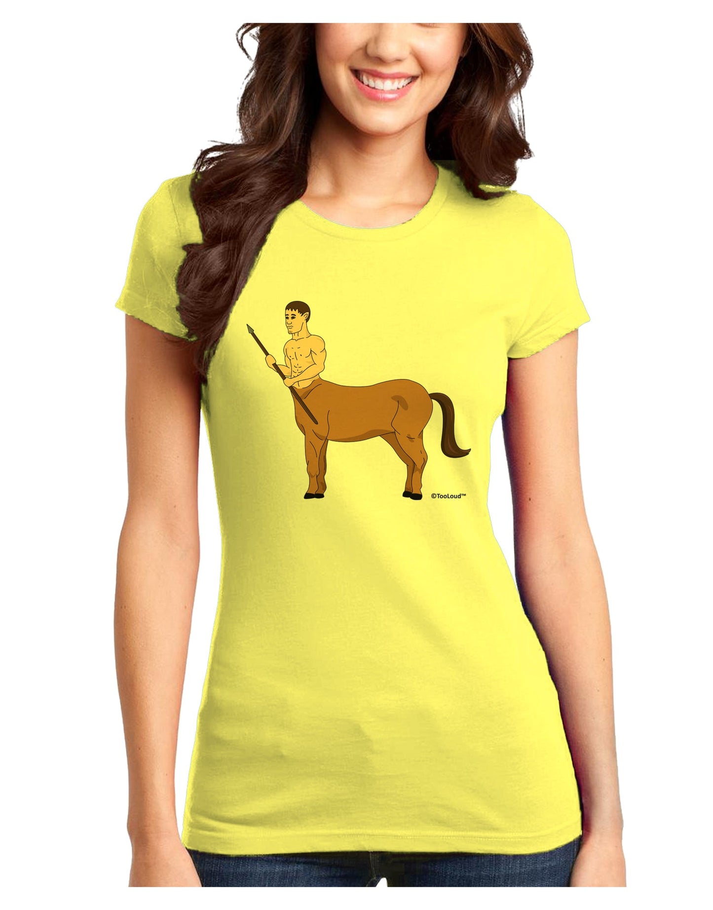 Greek Mythology Centaur Design - Color Juniors T-Shirt by TooLoud-Womens Juniors T-Shirt-TooLoud-Yellow-Juniors Fitted X-Small-Davson Sales
