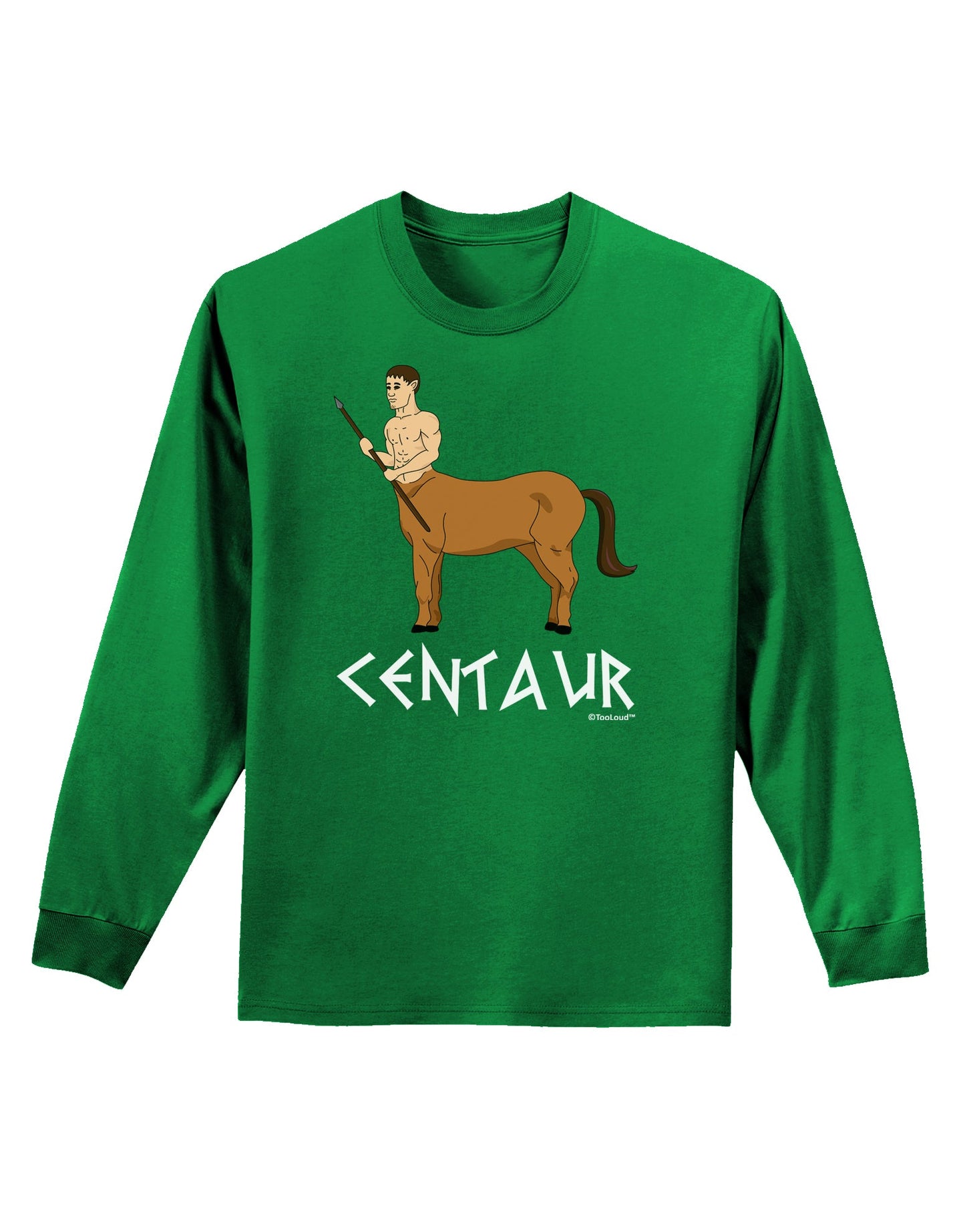 Greek Mythology Centaur Design - Color - Text Adult Long Sleeve Dark T-Shirt by TooLoud-TooLoud-Kelly-Green-Small-Davson Sales