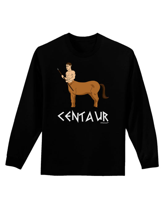 Greek Mythology Centaur Design - Color - Text Adult Long Sleeve Dark T-Shirt by TooLoud-TooLoud-Black-Small-Davson Sales