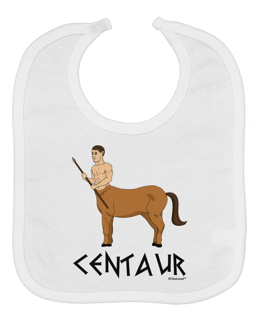 Greek Mythology Centaur Design - Color - Text Baby Bib by TooLoud