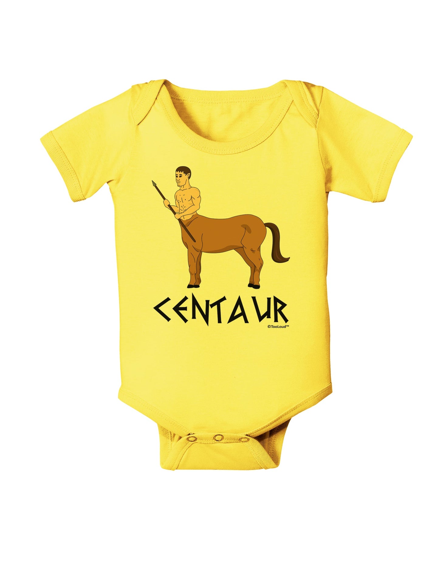 Greek Mythology Centaur Design - Color - Text Baby Romper Bodysuit by TooLoud-Baby Romper-TooLoud-Yellow-06-Months-Davson Sales