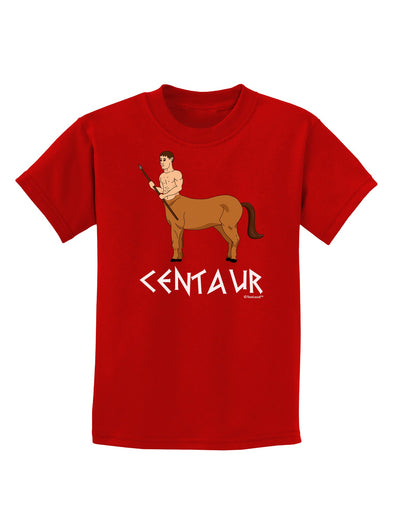 Greek Mythology Centaur Design - Color - Text Childrens Dark T-Shirt by TooLoud-Childrens T-Shirt-TooLoud-Red-X-Small-Davson Sales