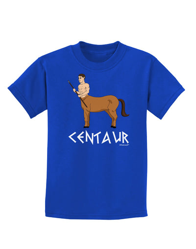 Greek Mythology Centaur Design - Color - Text Childrens Dark T-Shirt by TooLoud-Childrens T-Shirt-TooLoud-Royal-Blue-X-Small-Davson Sales