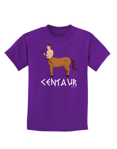 Greek Mythology Centaur Design - Color - Text Childrens Dark T-Shirt by TooLoud-Childrens T-Shirt-TooLoud-Purple-X-Small-Davson Sales