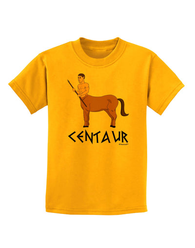 Greek Mythology Centaur Design - Color - Text Childrens T-Shirt by TooLoud-Childrens T-Shirt-TooLoud-Gold-X-Small-Davson Sales