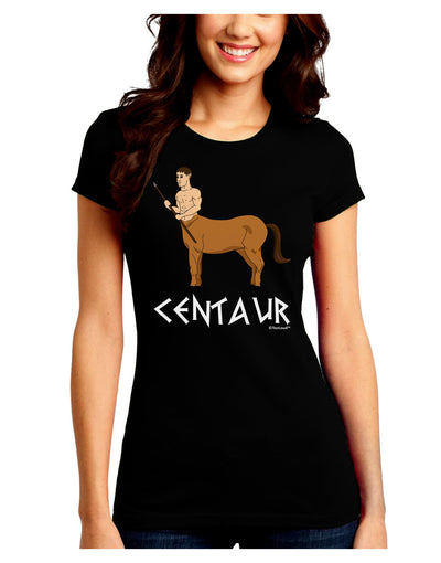 Greek Mythology Centaur Design - Color - Text Juniors Crew Dark T-Shirt by TooLoud-T-Shirts Juniors Tops-TooLoud-Black-Juniors Fitted Small-Davson Sales