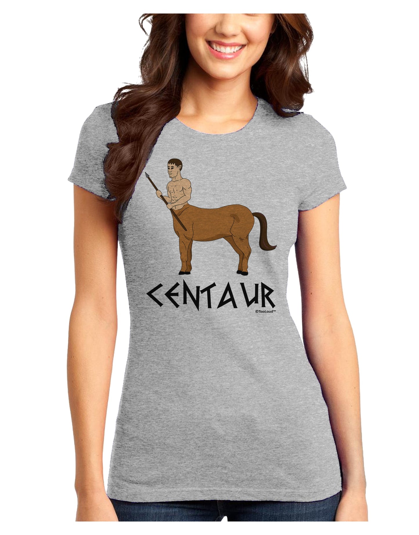 Greek Mythology Centaur Design - Color - Text Juniors T-Shirt by TooLoud-Womens Juniors T-Shirt-TooLoud-Ash-Gray-Juniors Fitted X-Small-Davson Sales