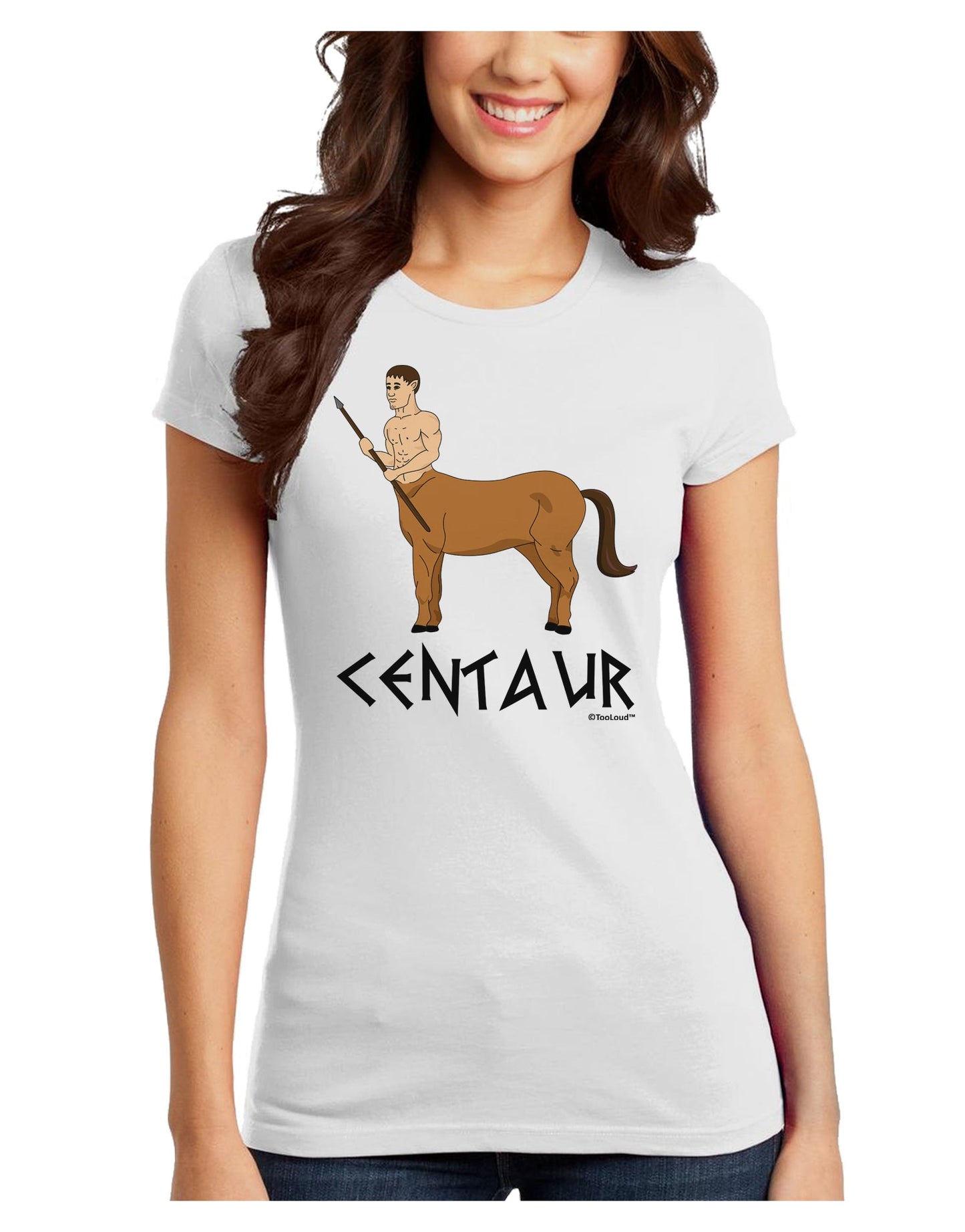 Greek Mythology Centaur Design - Color - Text Juniors T-Shirt by TooLoud-Womens Juniors T-Shirt-TooLoud-White-Juniors Fitted X-Small-Davson Sales