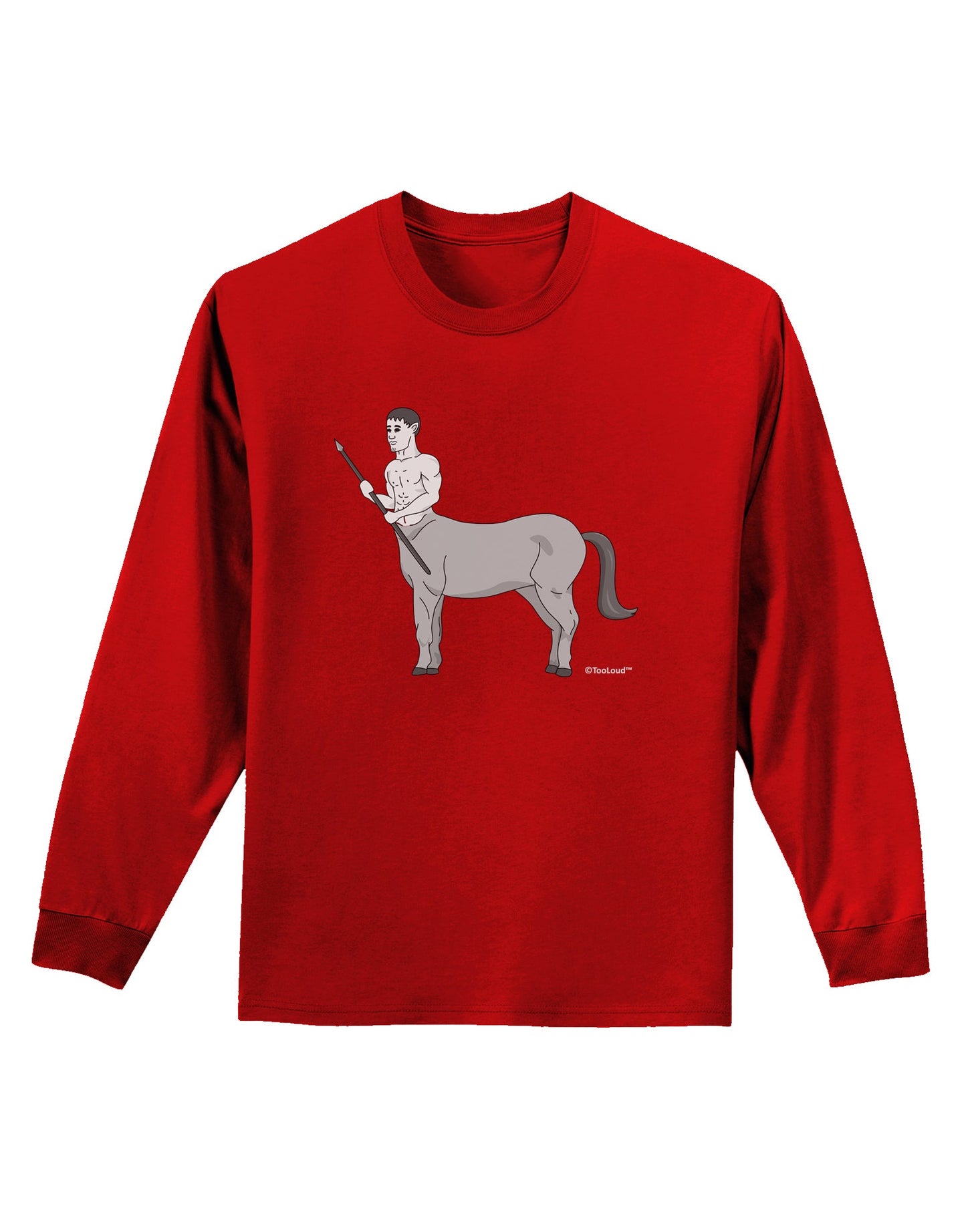 Greek Mythology Centaur Design - Grayscale Adult Long Sleeve Dark T-Shirt by TooLoud-TooLoud-Red-Small-Davson Sales