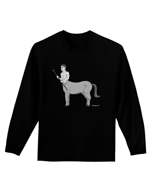 Greek Mythology Centaur Design - Grayscale Adult Long Sleeve Dark T-Shirt by TooLoud-TooLoud-Black-Small-Davson Sales