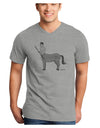 Greek Mythology Centaur Design - Grayscale Adult V-Neck T-shirt by TooLoud-Mens V-Neck T-Shirt-TooLoud-HeatherGray-Small-Davson Sales