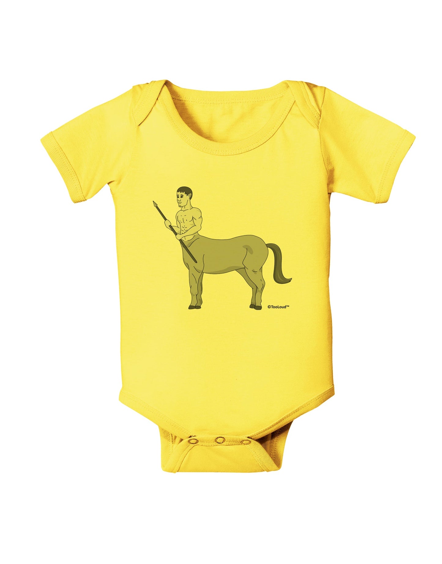 Greek Mythology Centaur Design - Grayscale Baby Romper Bodysuit by TooLoud-Baby Romper-TooLoud-Yellow-06-Months-Davson Sales