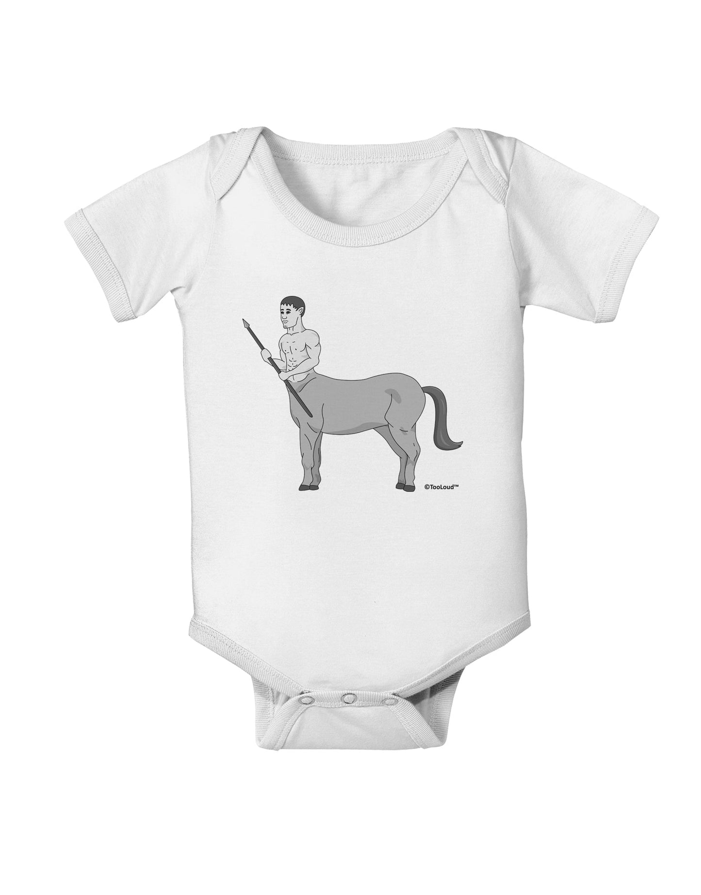 Greek Mythology Centaur Design - Grayscale Baby Romper Bodysuit by TooLoud-Baby Romper-TooLoud-White-06-Months-Davson Sales