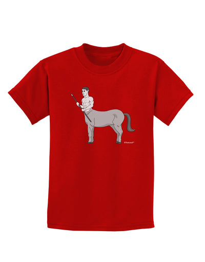 Greek Mythology Centaur Design - Grayscale Childrens Dark T-Shirt by TooLoud-Childrens T-Shirt-TooLoud-Red-X-Small-Davson Sales