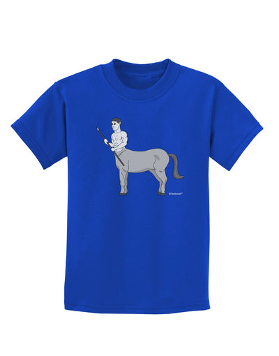 Greek Mythology Centaur Design - Grayscale Childrens Dark T-Shirt by TooLoud-Childrens T-Shirt-TooLoud-Royal-Blue-X-Small-Davson Sales