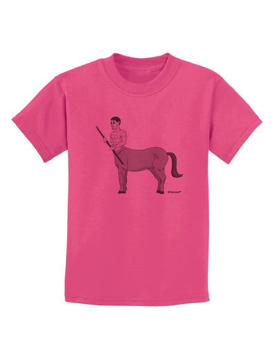 Greek Mythology Centaur Design - Grayscale Childrens T-Shirt by TooLoud-Childrens T-Shirt-TooLoud-Sangria-X-Small-Davson Sales