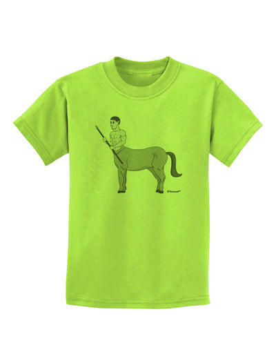 Greek Mythology Centaur Design - Grayscale Childrens T-Shirt by TooLoud-Childrens T-Shirt-TooLoud-Lime-Green-X-Small-Davson Sales