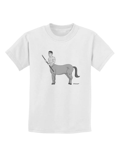 Greek Mythology Centaur Design - Grayscale Childrens T-Shirt by TooLoud-Childrens T-Shirt-TooLoud-White-X-Small-Davson Sales