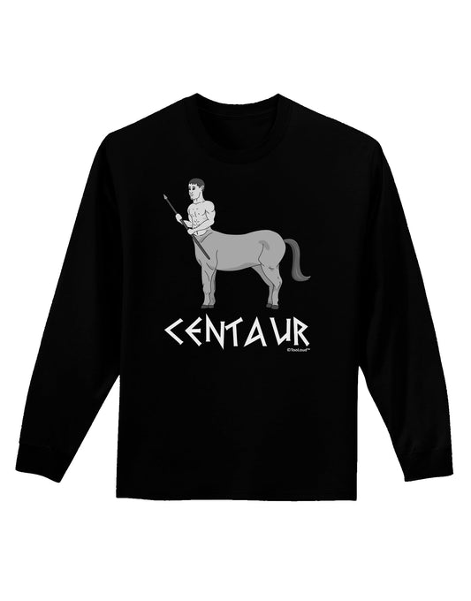 Greek Mythology Centaur Design - Grayscale - Text Adult Long Sleeve Dark T-Shirt by TooLoud-TooLoud-Black-Small-Davson Sales