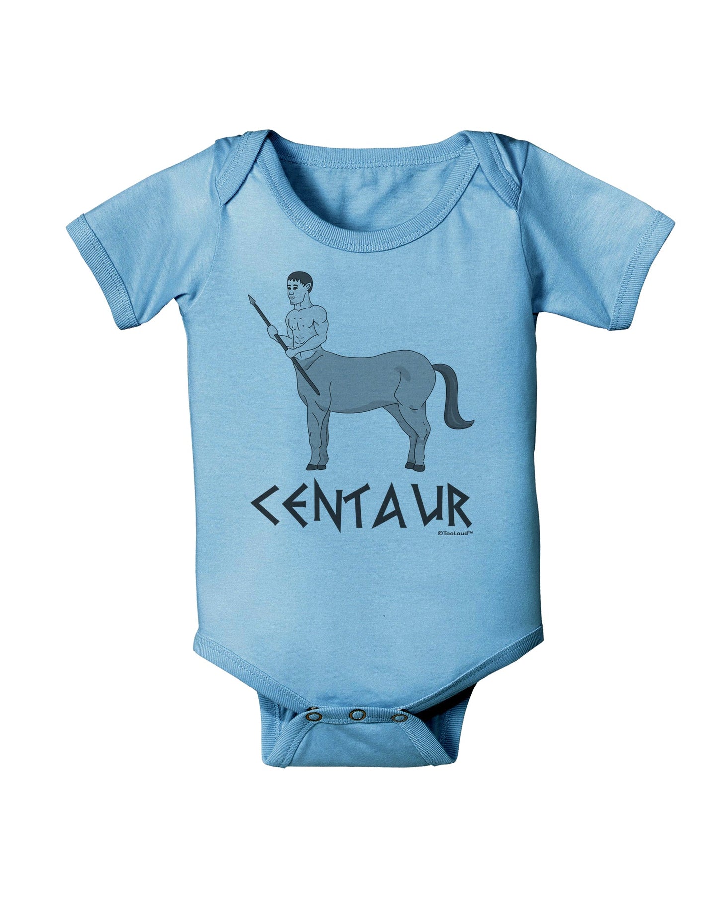 Greek Mythology Centaur Design - Grayscale - Text Baby Romper Bodysuit by TooLoud-Baby Romper-TooLoud-Light-Blue-06-Months-Davson Sales
