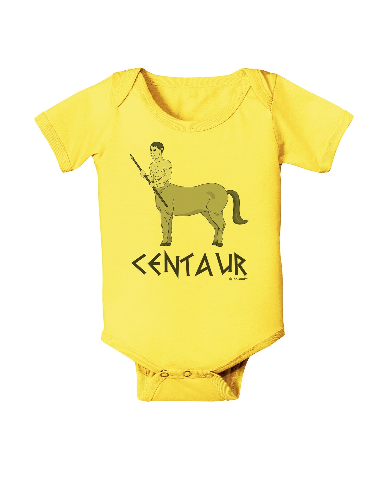 Greek Mythology Centaur Design - Grayscale - Text Baby Romper Bodysuit by TooLoud-Baby Romper-TooLoud-Yellow-06-Months-Davson Sales
