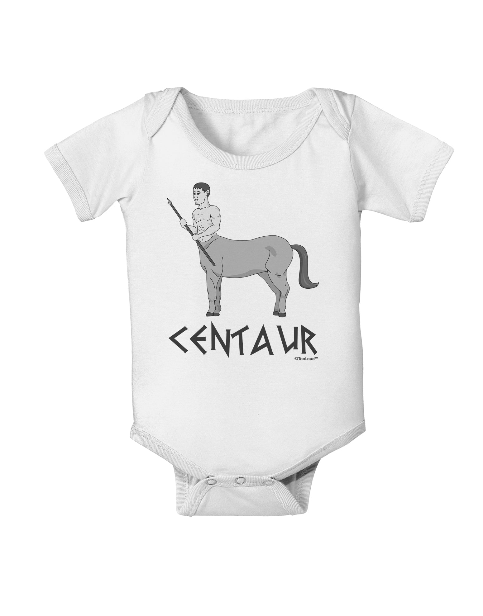 Greek Mythology Centaur Design - Grayscale - Text Baby Romper Bodysuit by TooLoud-Baby Romper-TooLoud-White-06-Months-Davson Sales