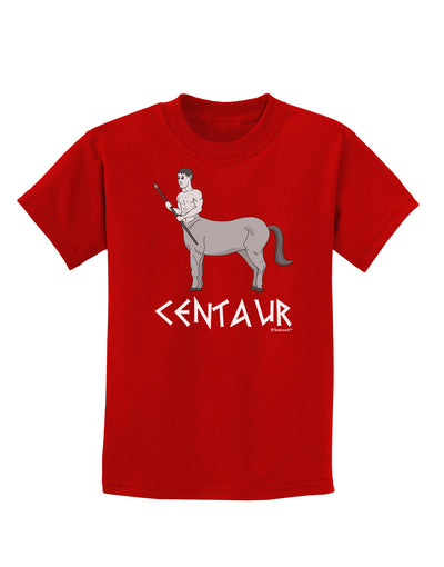 Greek Mythology Centaur Design - Grayscale - Text Childrens Dark T-Shirt by TooLoud-Childrens T-Shirt-TooLoud-Red-X-Small-Davson Sales