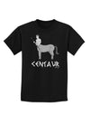 Greek Mythology Centaur Design - Grayscale - Text Childrens Dark T-Shirt by TooLoud-Childrens T-Shirt-TooLoud-Black-X-Small-Davson Sales