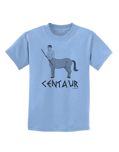 Greek Mythology Centaur Design - Grayscale - Text Childrens T-Shirt by TooLoud-Childrens T-Shirt-TooLoud-Light-Blue-X-Small-Davson Sales