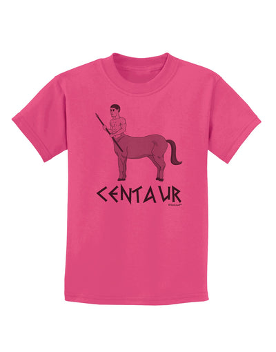 Greek Mythology Centaur Design - Grayscale - Text Childrens T-Shirt by TooLoud-Childrens T-Shirt-TooLoud-Sangria-X-Small-Davson Sales