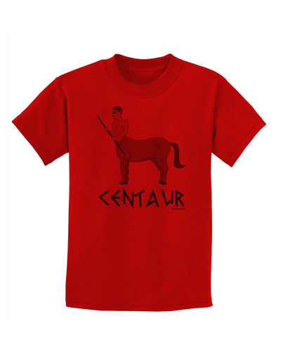 Greek Mythology Centaur Design - Grayscale - Text Childrens T-Shirt by TooLoud-Childrens T-Shirt-TooLoud-Red-X-Small-Davson Sales