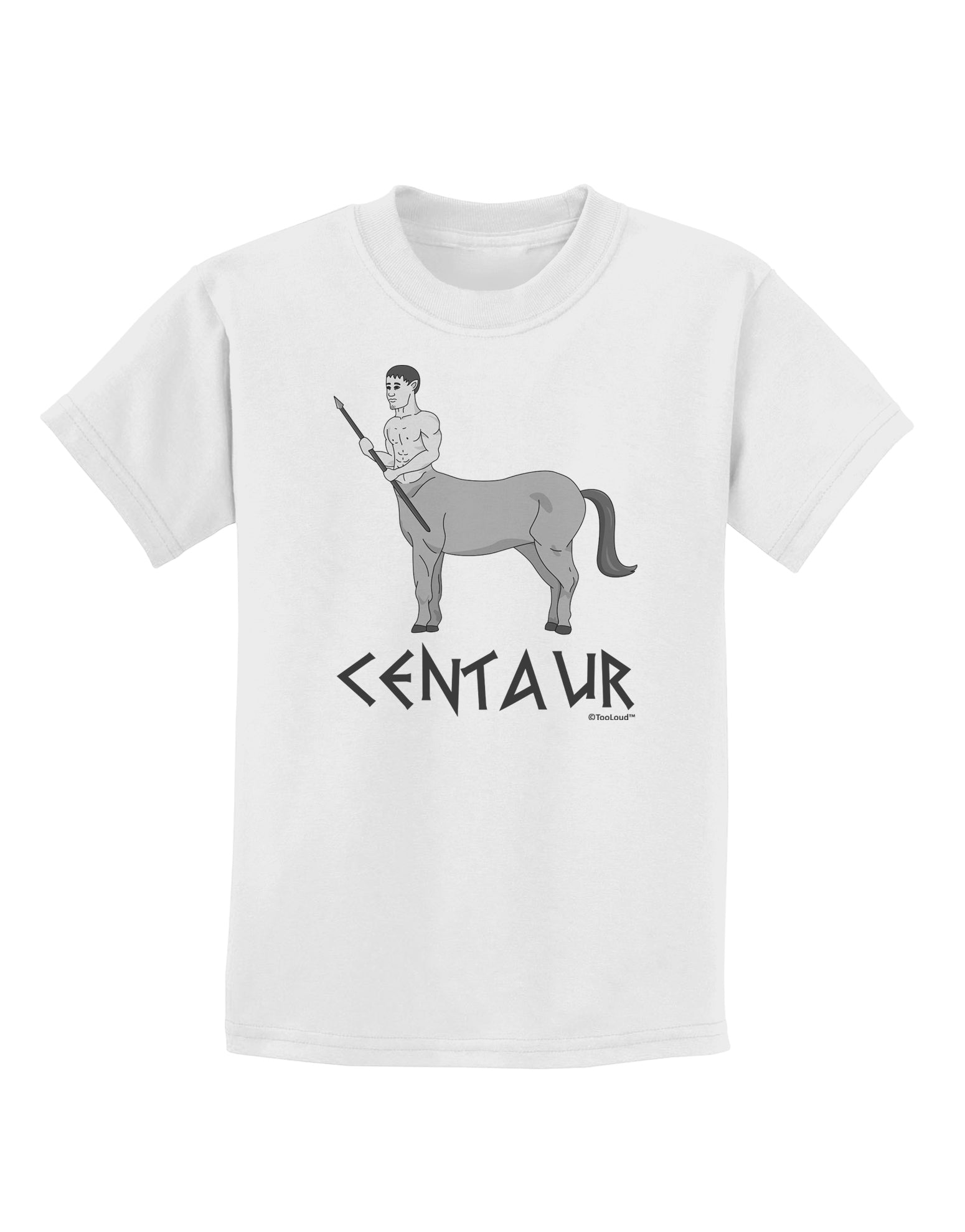 Greek Mythology Centaur Design - Grayscale - Text Childrens T-Shirt by ...