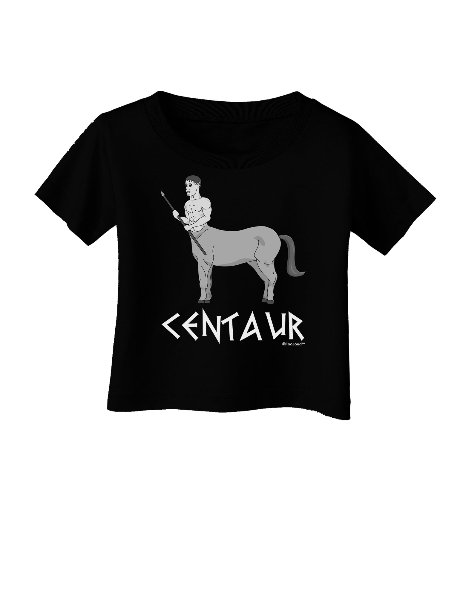 Greek Mythology Centaur Design - Grayscale - Text Infant T-Shirt Dark by TooLoud-Infant T-Shirt-TooLoud-Black-06-Months-Davson Sales