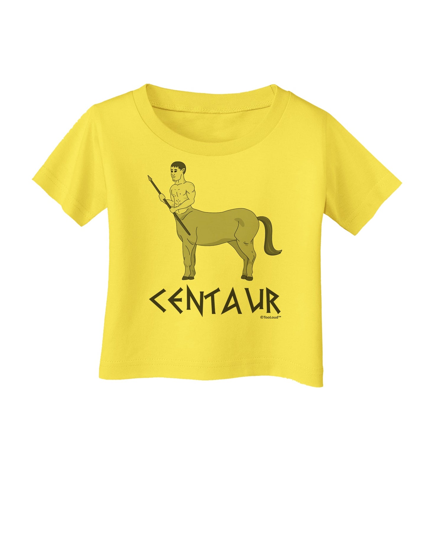 Greek Mythology Centaur Design - Grayscale - Text Infant T-Shirt by TooLoud-Infant T-Shirt-TooLoud-Yellow-06-Months-Davson Sales